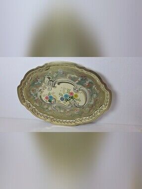⭐️ Vintage Baret Ware Oval Metal Serving Tray